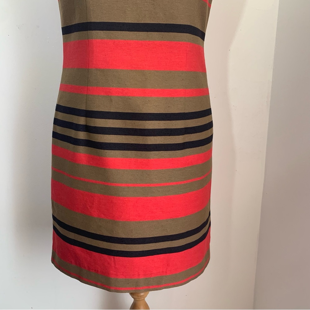 Next Shift Dress Stripe Cotton Mix Sleeveless Knee-Length Round Neck Lined UK 14 - Picture 6 of 14